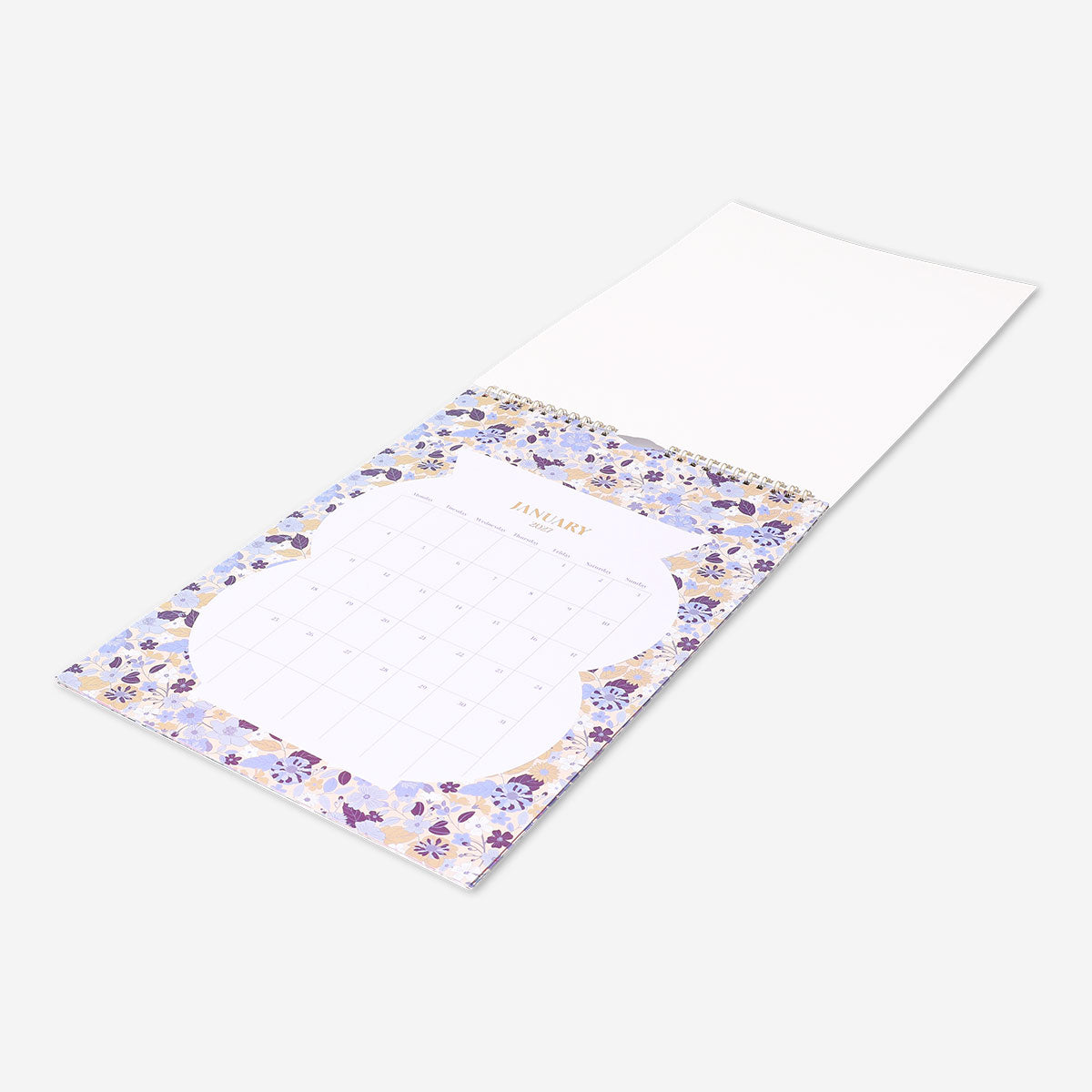Floral monthly calendar for hanging 2027
