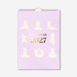 Yoga Yapan Kedi Aylık Duvar Takvimi 2027