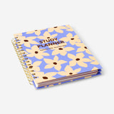Bej Çiçekli Çalışma Planlayıcı Defter