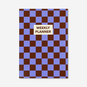 Bordo Mavi Kareli Haftalık Planlayıcı B5 Defter