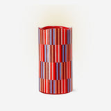 LED pillar candle with geometrical pattern - 10 cm