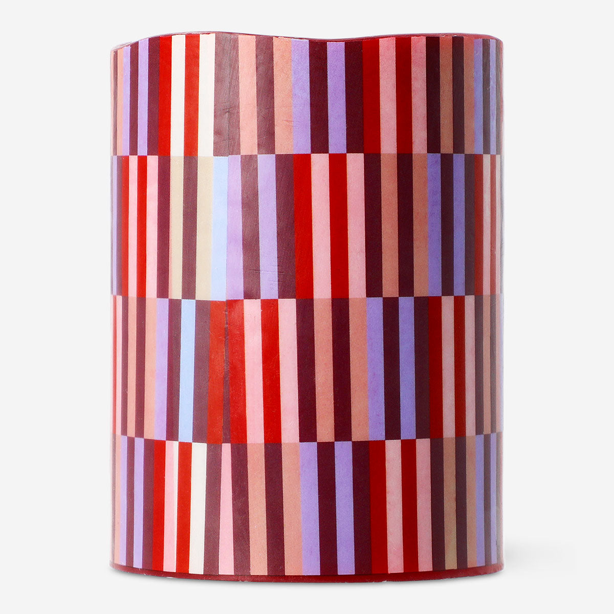 LED pillar candle with geometrical pattern - 10 cm