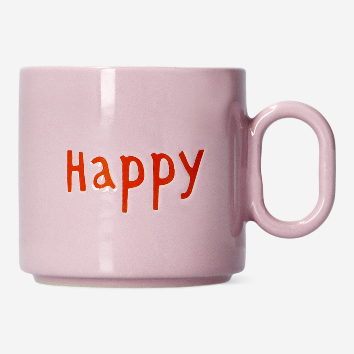 Pembe Happy Yazılı Seramik Kupa