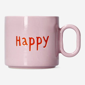 Designer Collection - Pink mug with text - 313 ml