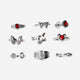 Set of adjustable rings - Romantic gothic - 9 pcs