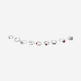 Set of adjustable rings - Romantic gothic - 9 pcs
