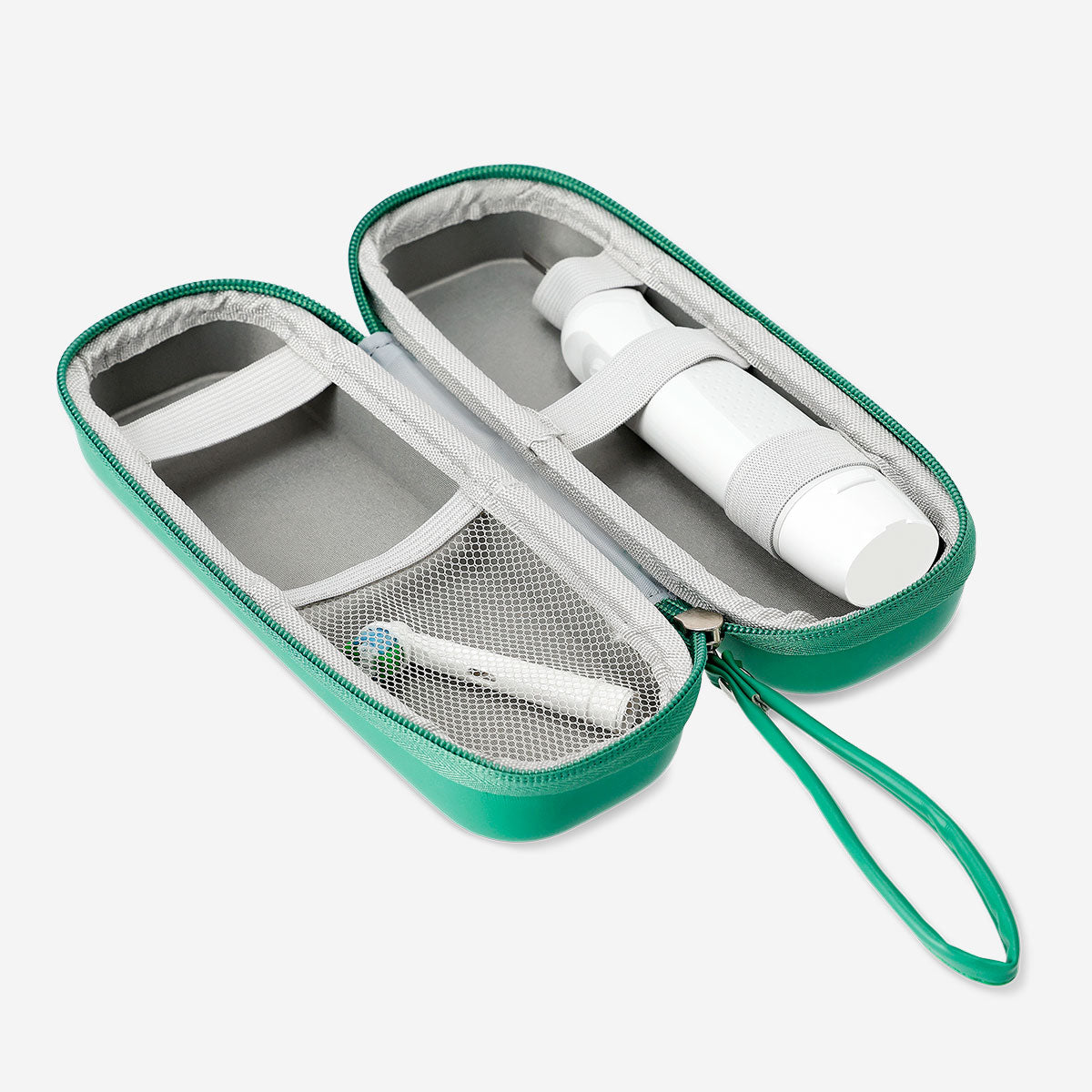 Green travel case for electrical toothbrush