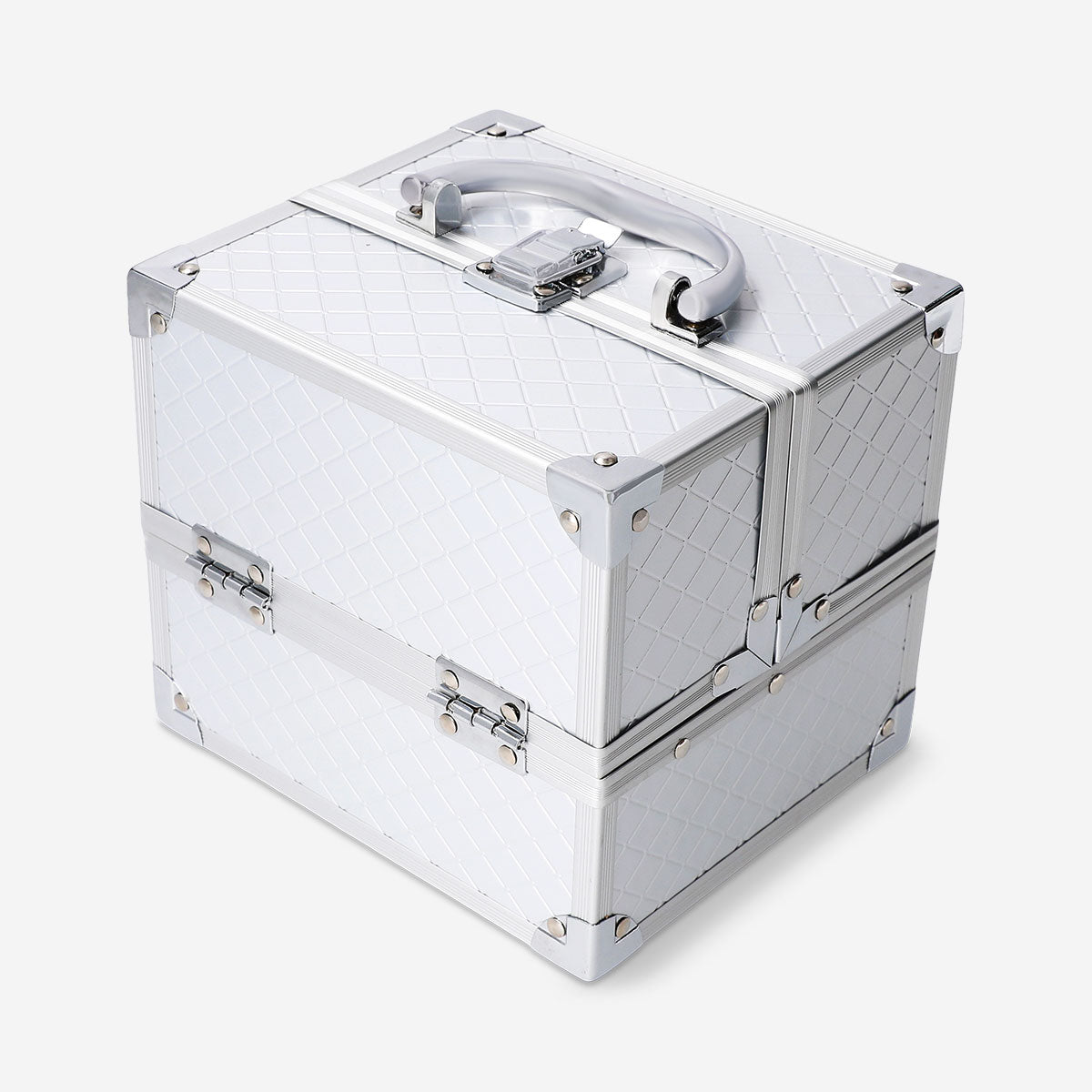 Silver beauty case with divider
