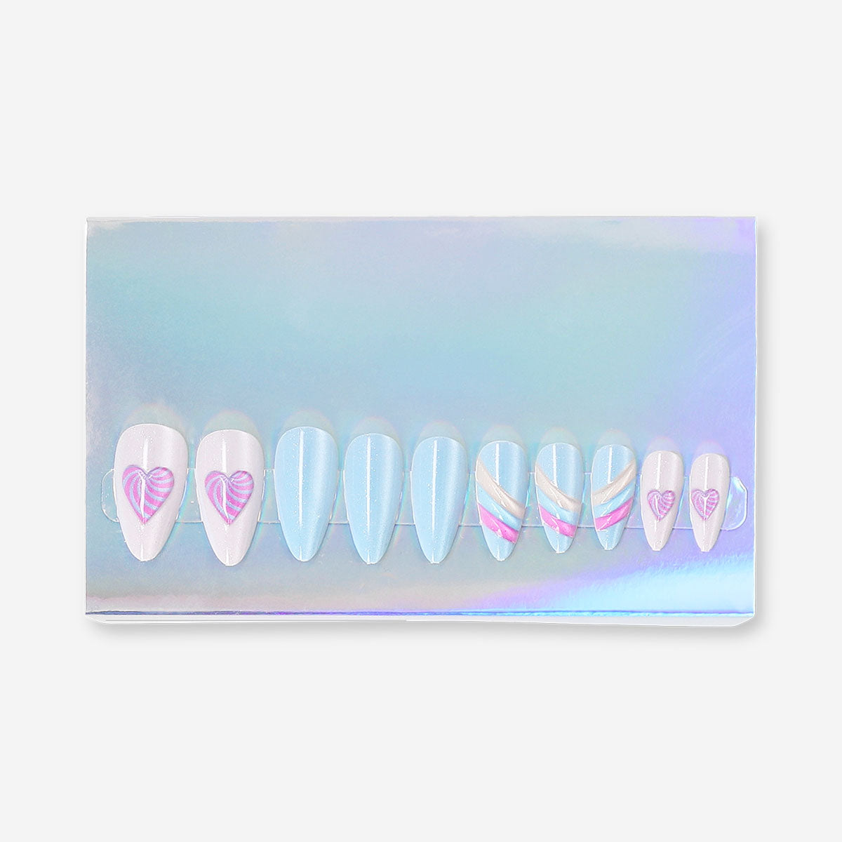 Press on nails - Hearts and rainbows