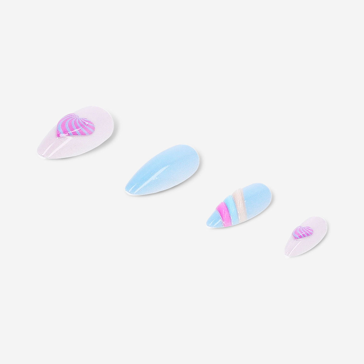Press on nails - Hearts and rainbows