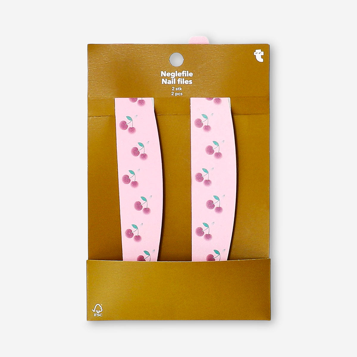 Nail files with cherry print - 2 pcs