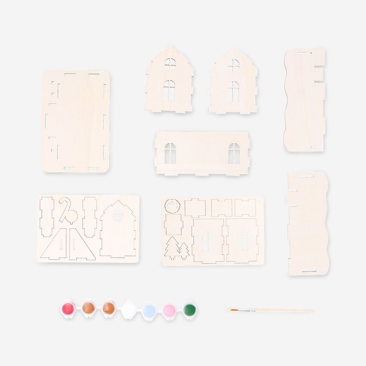 DIY wooden gingerbread house