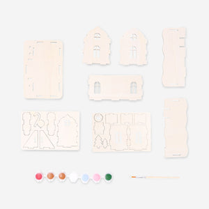 DIY wooden gingerbread house