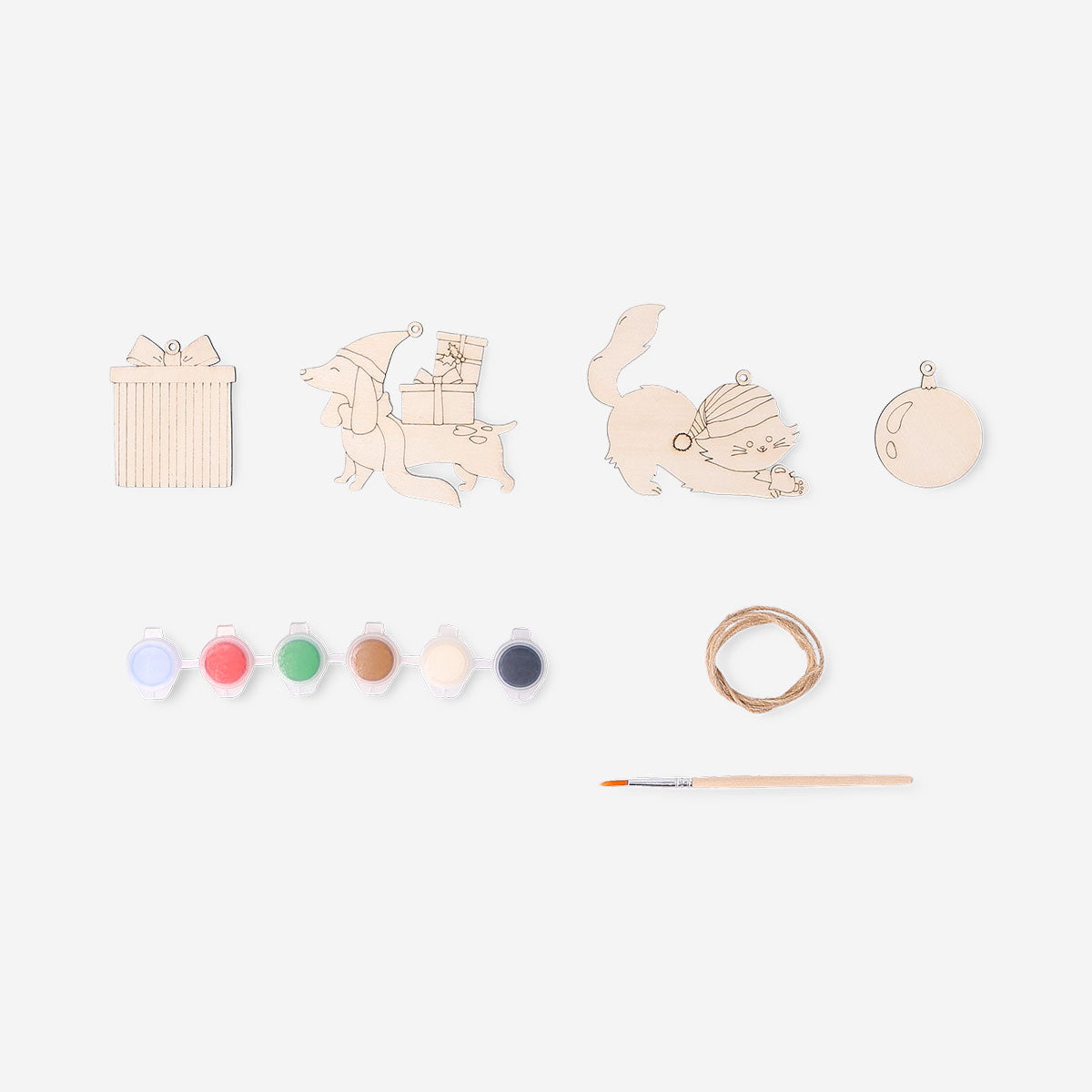 Kendin Yap 4'lü Ahşap Yılbaşı Süsü