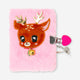 Plush reindeer diary with lock