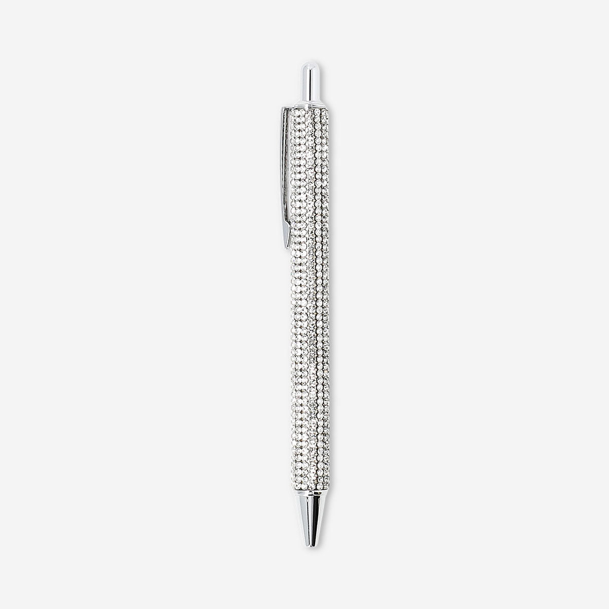 Ballpoint pen - Silver rhinestones