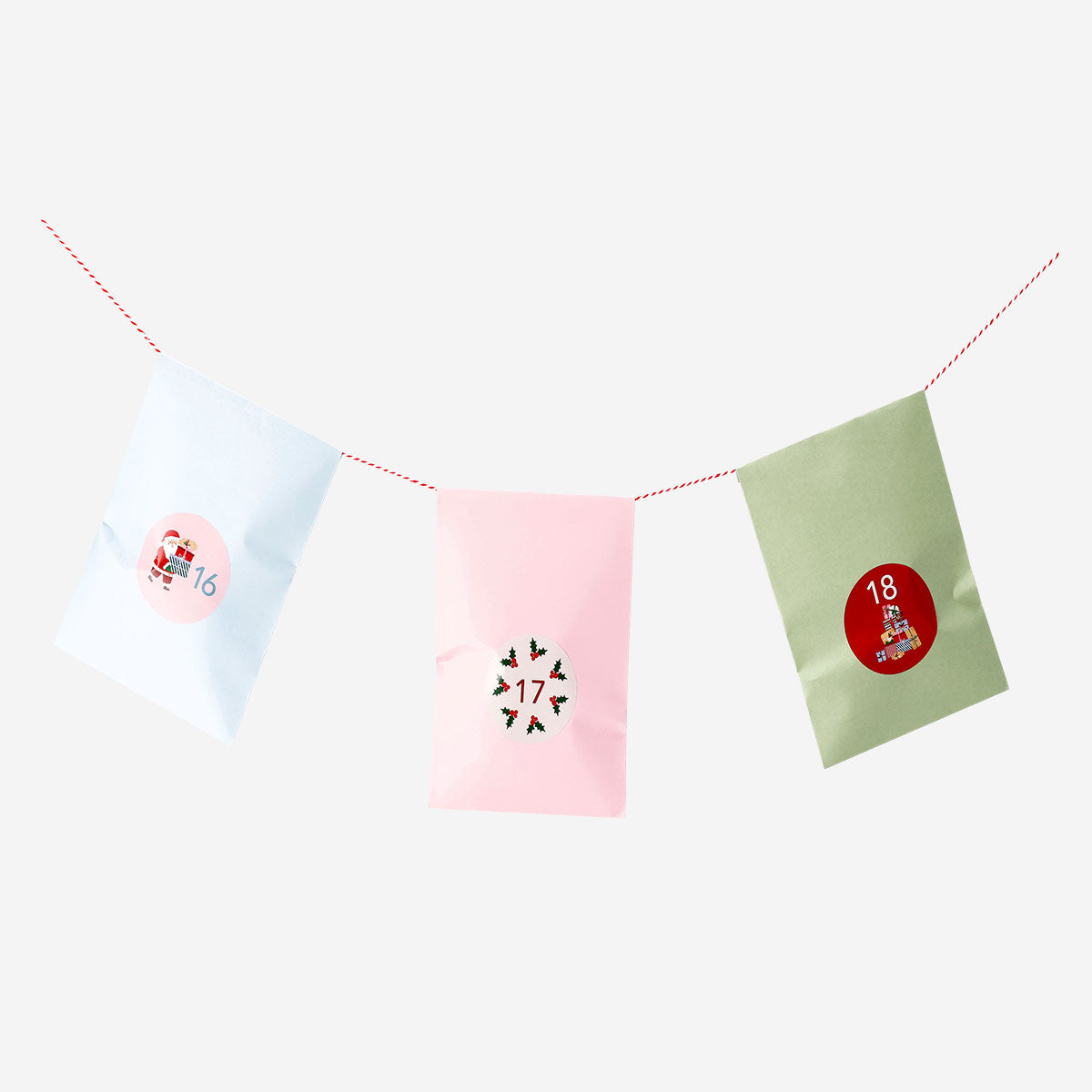 Advent gift bags with numbered stickers - 24 pcs
