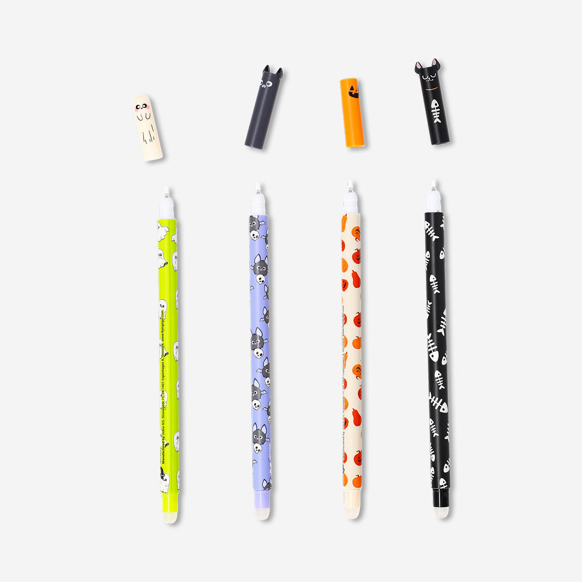 Erasable gel pens with Halloween print - 4 pcs