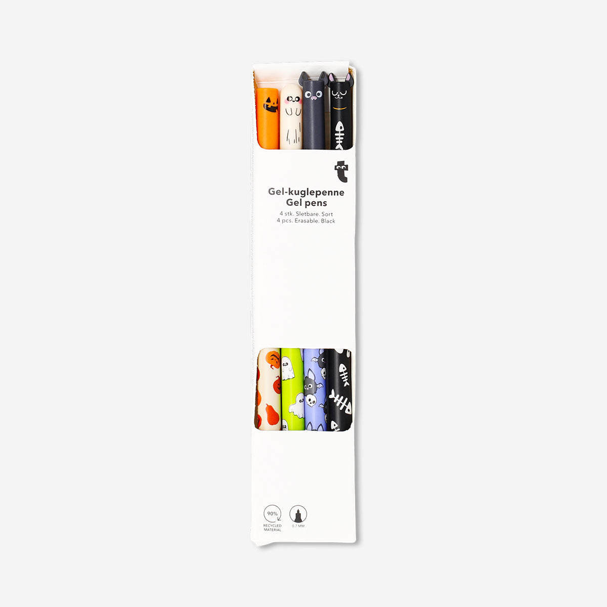 Erasable gel pens with Halloween print - 4 pcs