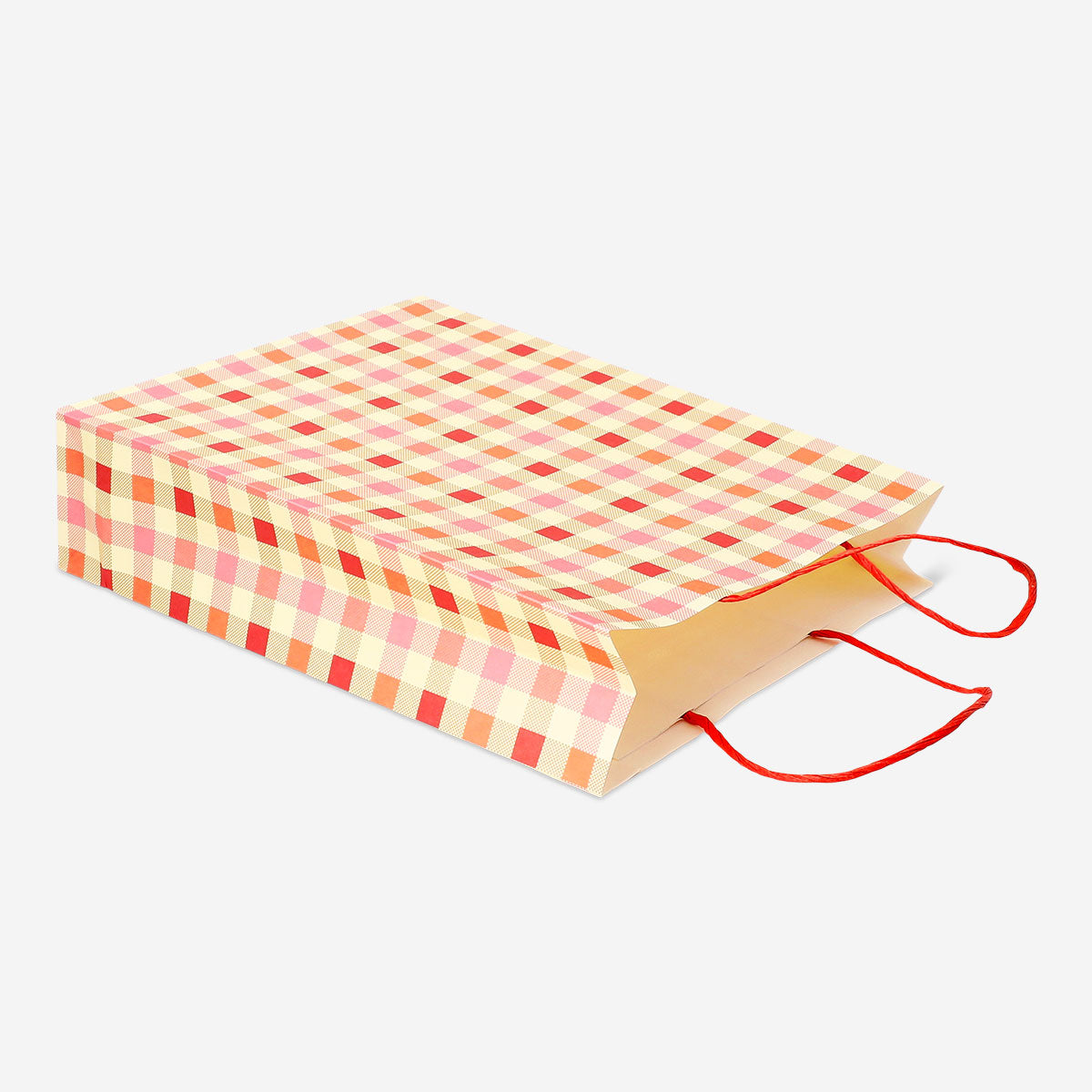 Gift bag with check pattern - 25x33 cm