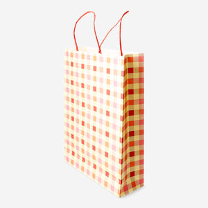 Gift bag with check pattern - 25x33 cm