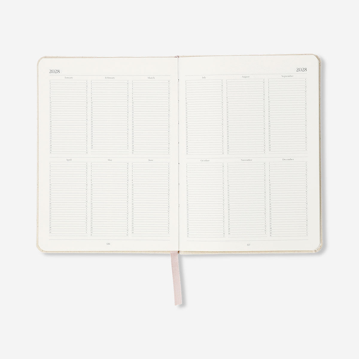 B6 fabric cover daily diary 2027 - English