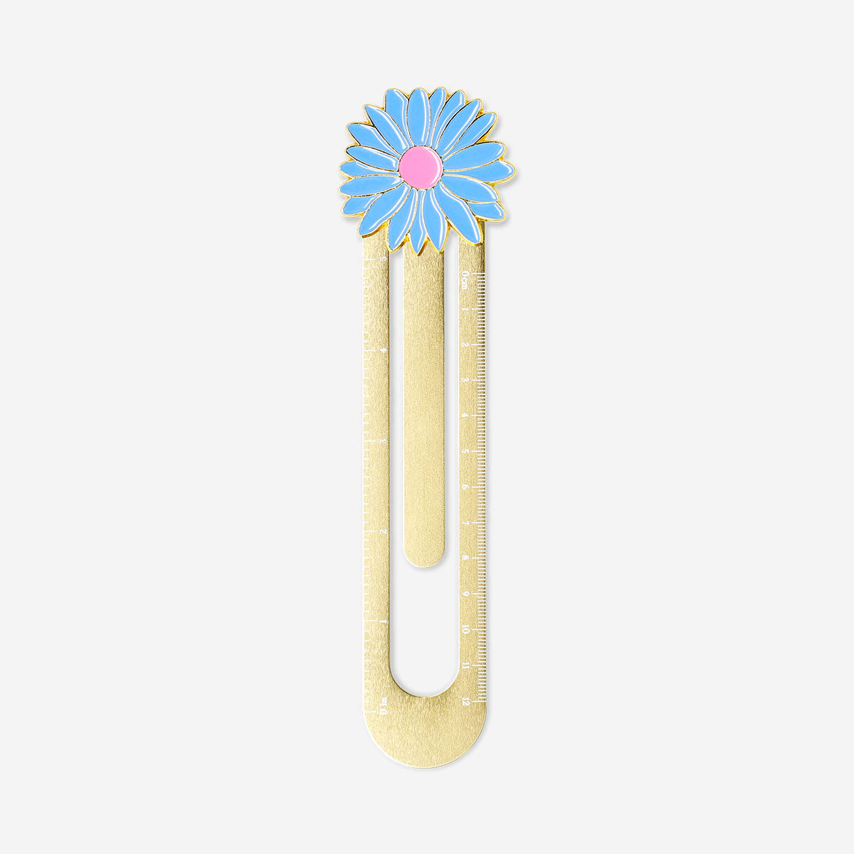 Gold metal ruler with flower