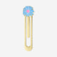 Gold metal ruler with flower