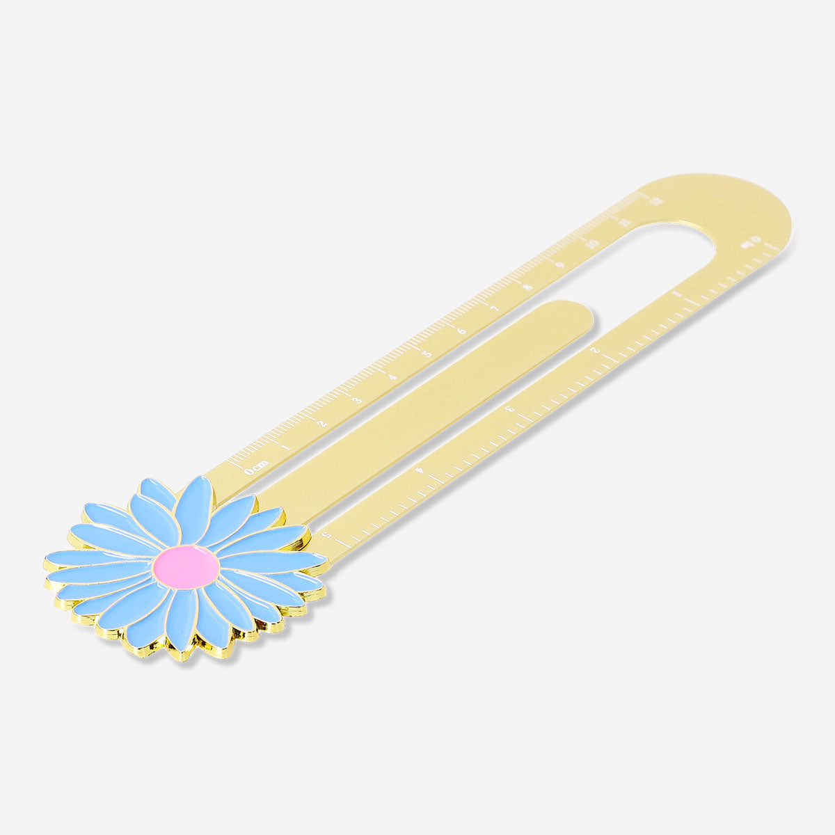 Gold metal ruler with flower