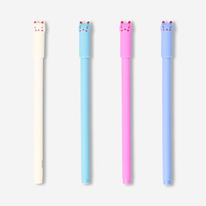 Ballpoint pens with cat toppers - 4 pcs