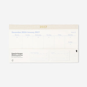 Weekly planner for desk 2027