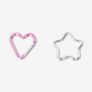 Heart and star carabiners - 2 pcs