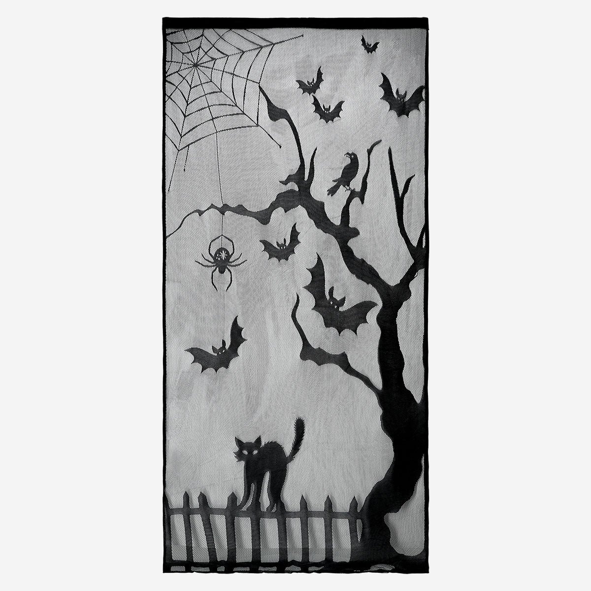 Yarasa ve Örümcekli Halloween Temalı Perde