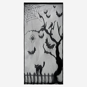 Yarasa ve Örümcekli Halloween Temalı Perde