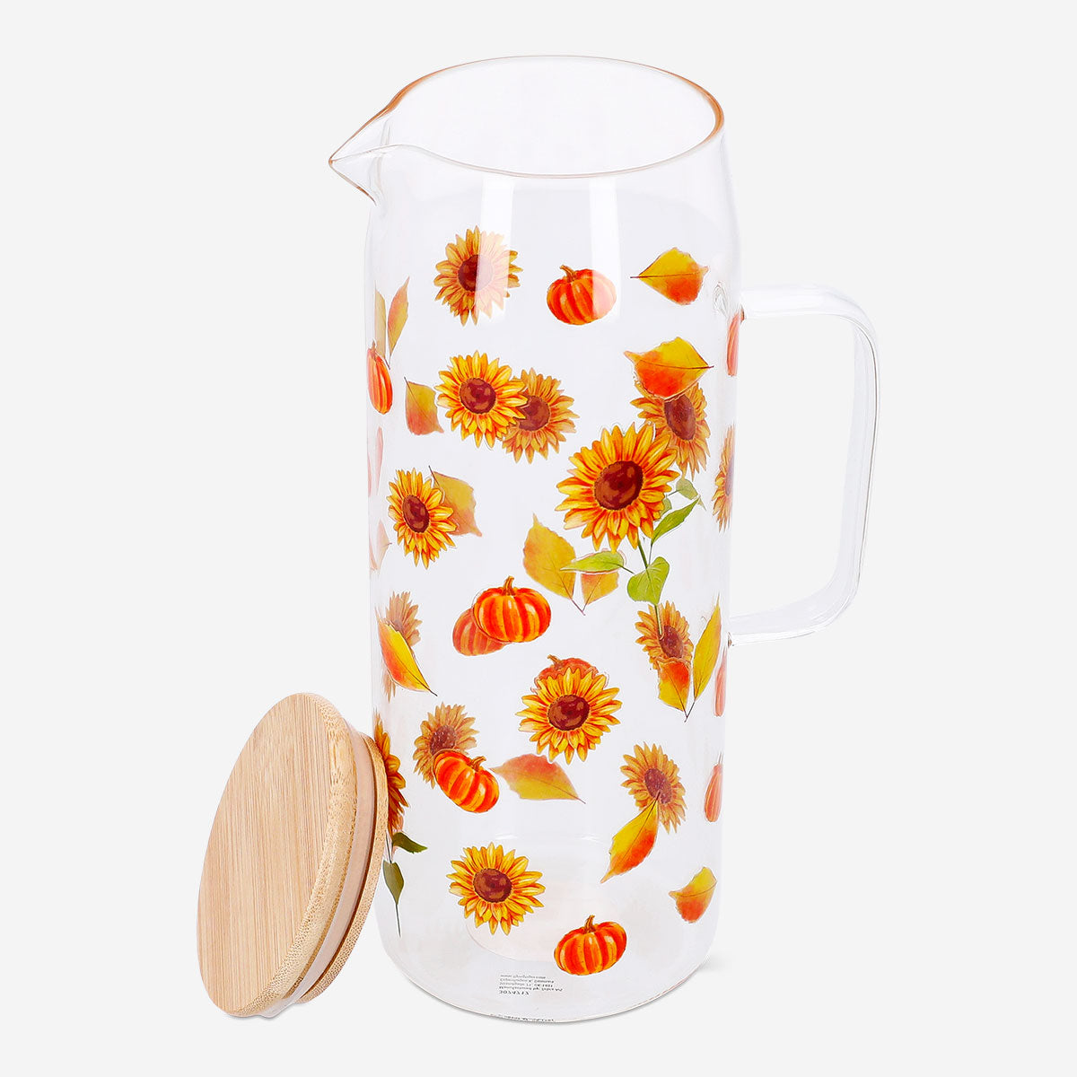 Ay Çiçeği Desenli Cam Sürahi 1,15 L