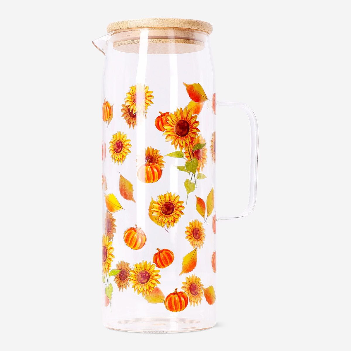 Ay Çiçeği Desenli Cam Sürahi 1,15 L