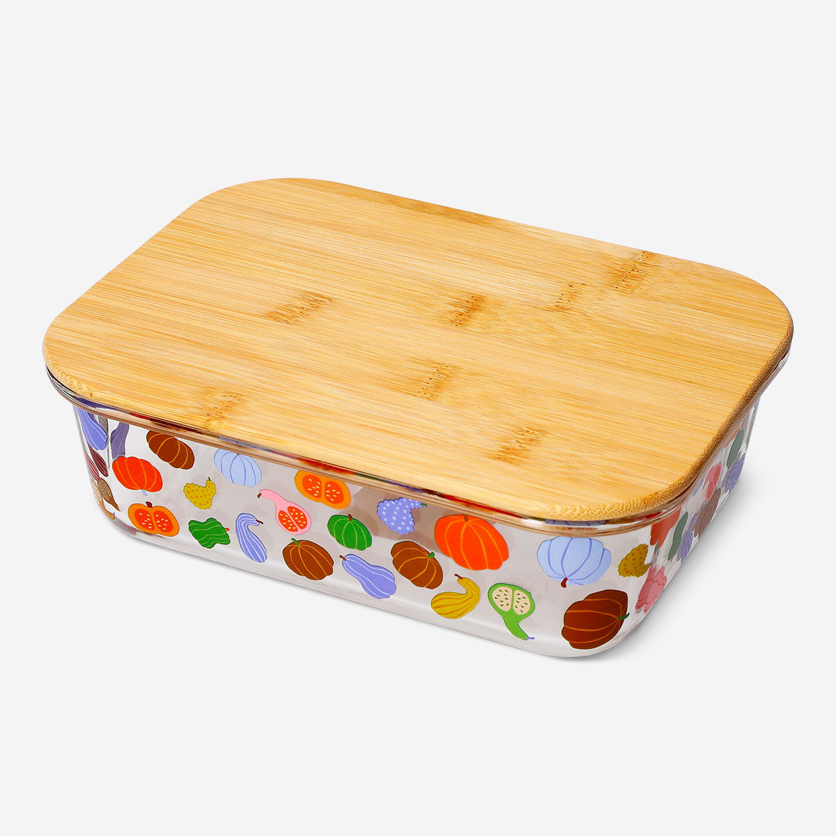 Glass food container with pumpkins - 22 cm