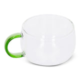 Glass mug with coloured handle - 220 ml