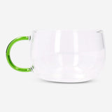 Glass mug with coloured handle - 220 ml