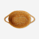 Woven basket with embroidered motif - 21x41 cm