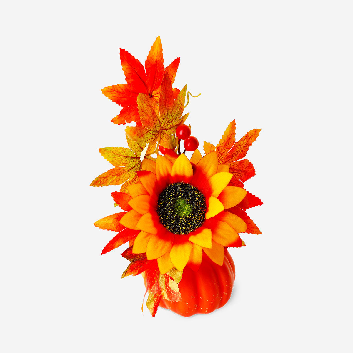 Decorative flower - Pumpkin and sunflower decoration - 20 cm