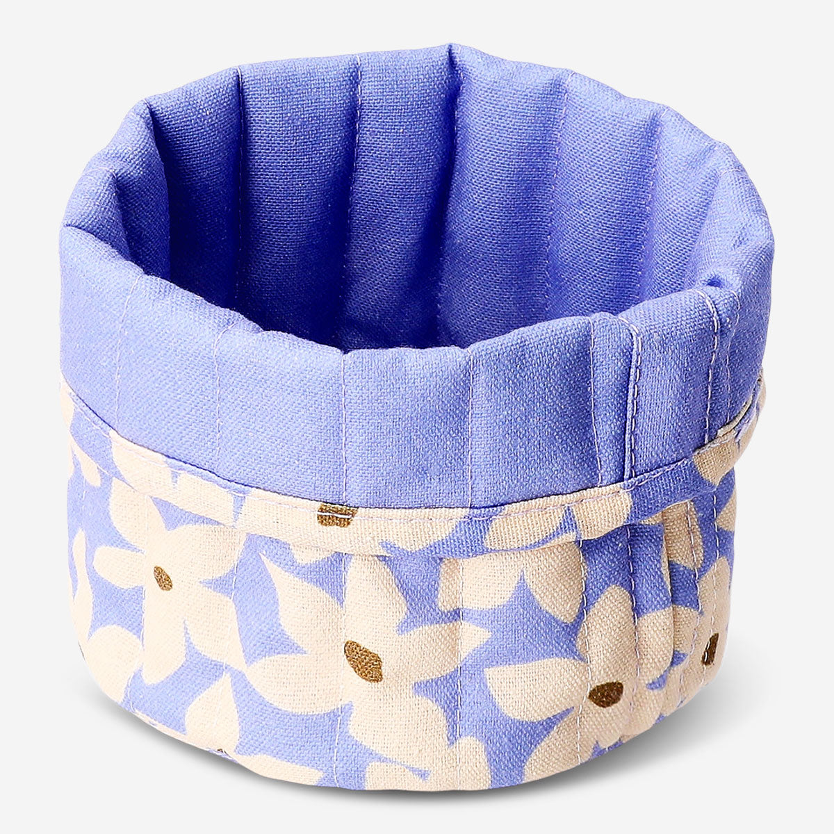 Textile storage basket with floral print - 14 cm