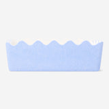 Blue felt storage basket with scalloped edges - 20x30 cm