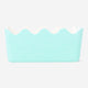 Blue felt storage basket with scalloped edges - 15x20 cm