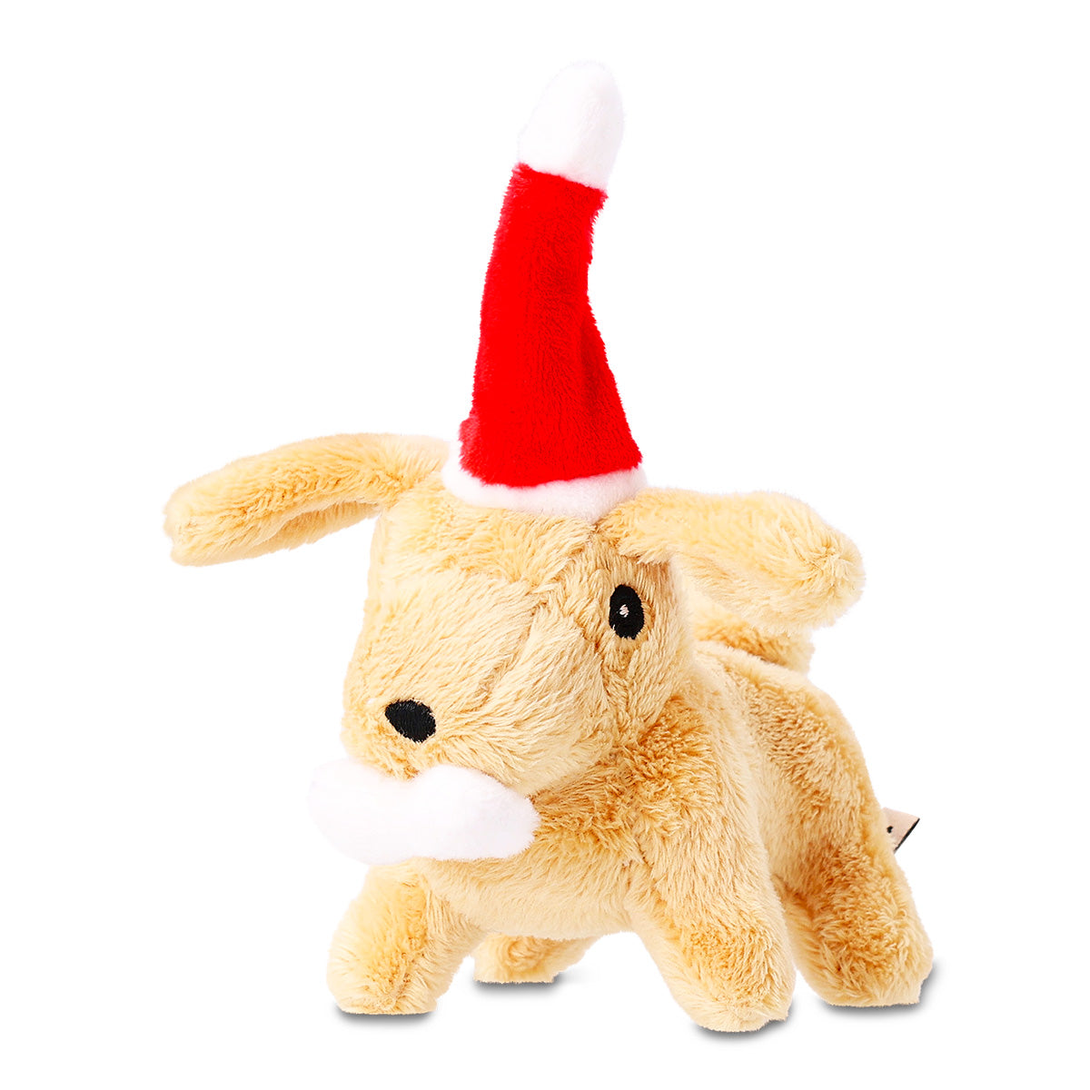 Noel Baba Şapkalı Peluş Köpek