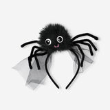 Black spider costume hairband - For adults