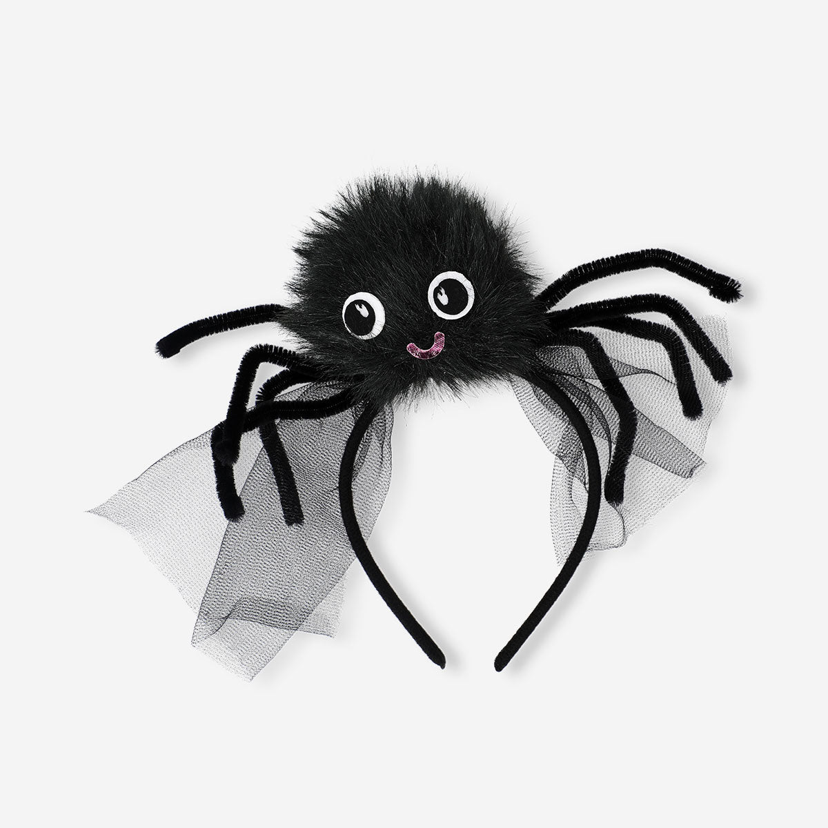 Black spider costume hairband - For adults