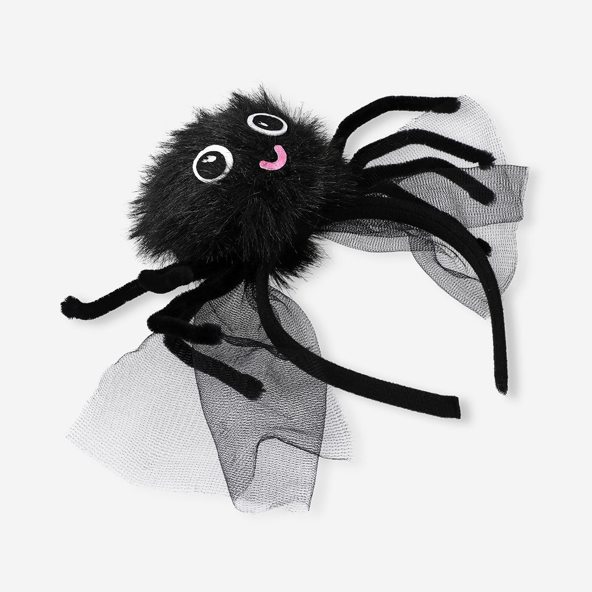 Black spider costume hairband - For adults