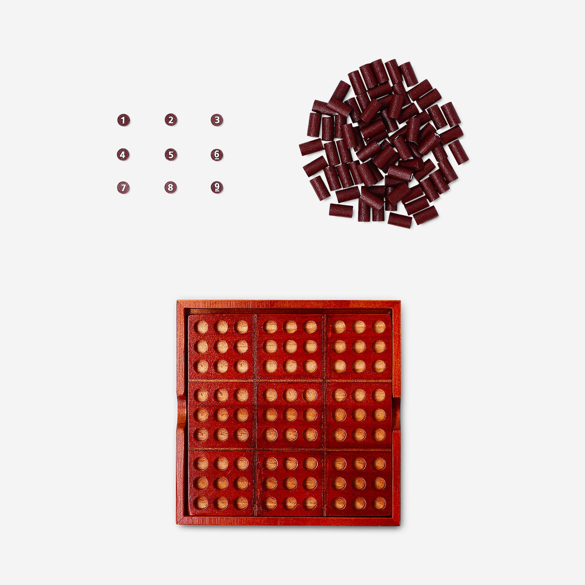 Wooden sudoku game with 15 puzzles
