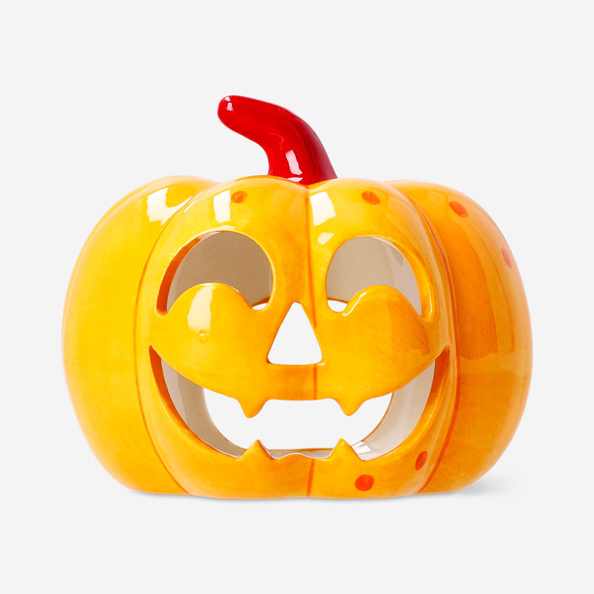LED pumpkin candle holder - 14 cm